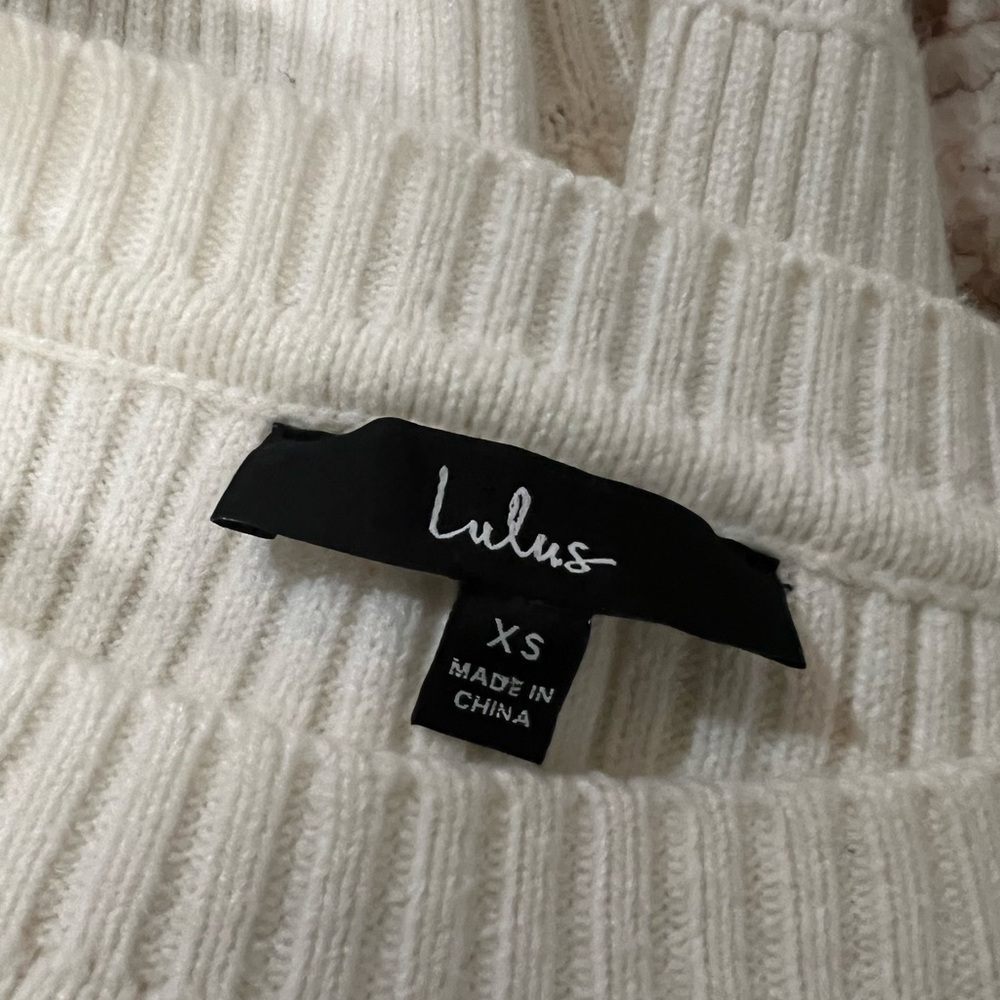 Lulu's Ivory Ribbed Crew Neck Sweater - Picture 7 of 7